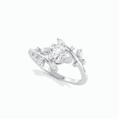 0.70 TCW Round Brilliant Cut Twisted 18K Lab Grown Diamond Ring for Women