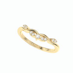 0,40 TCW runder Brillantschliff Half Eternity 18K Lab Grown Diamantring für Damen