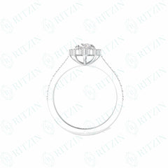 1,70 TCW Ovalschliff Halo 18K Lab Grown Diamantring für Damen