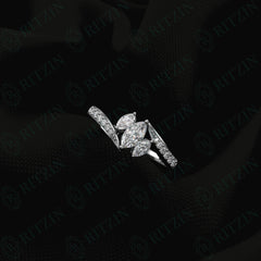 0.50 TCW Marquise Cut Twisted 18K Lab Grown Diamond Ring for Women