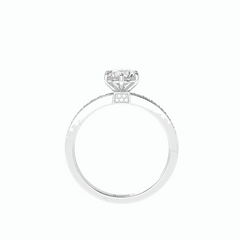 1.00 TCW Round Brilliant Cut Solitaire With Accents 18K Lab Grown Diamond Ring for Women