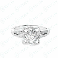 0.65 TCW Round Brilliant Cut Split Shank 18K Lab Grown Diamond Ring for Women