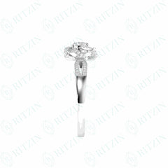 0.65 TCW Round Brilliant Cut Split Shank 18K Lab Grown Diamond Ring for Women