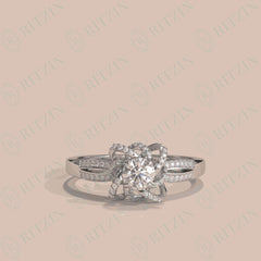 0.65 TCW Round Brilliant Cut Split Shank 18K Lab Grown Diamond Ring for Women