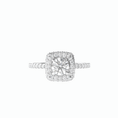 1.50 TCW Round Brilliant Cut Halo 18K Lab Grown Diamond Ring for Women