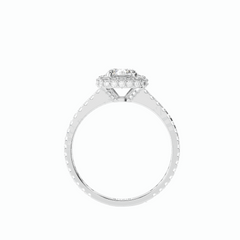 1.50 TCW Round Brilliant Cut Halo 18K Lab Grown Diamond Ring for Women