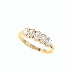 1.30 TCW Oval Cut Eternity 18K Lab Grown Diamond Ring for Women