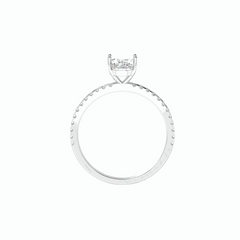 1.50 TCW Oval Cut Solitaire With Accents 18K Lab Grown Diamond Ring for Women