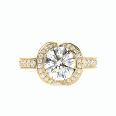 2.00 TCW Round Brilliant Cut Cluster 18K Lab Grown Diamond Ring for Women