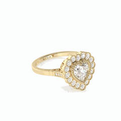 2 TCW Herzschliff Halo 18K Lab Grown Diamantring für Damen