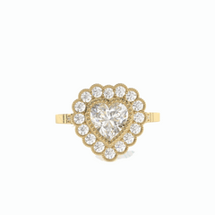 2 TCW Herzschliff Halo 18K Lab Grown Diamantring für Damen