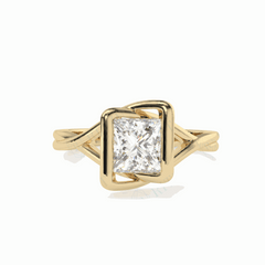 1.25 TCW Princess Cut Twisted 18K Lab Grown Diamond Ring for Women