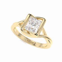 1.25 TCW Princess Cut Twisted 18K Lab Grown Diamond Ring for Women