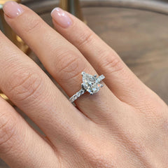 Loose Moissanite Diamond Engagement Ring   (2 Carat) -18K White Gold